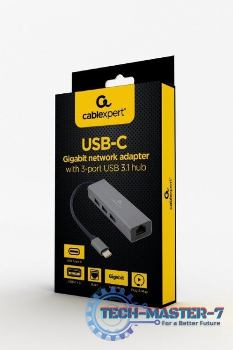 Hub 3 portowy USB 3.1 z kartą sieciową Hub 3 portowy USB 3.1 z kartą sieciową