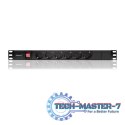 Listwa zasilająca do szafy RACK 1U | 16A | PDU | 6xSCHUKO | 2m