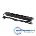 Listwa zasilająca do szafy RACK 1U | 16A | PDU | 6xSCHUKO | 2m