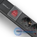Listwa zasilająca do szafy RACK 1U | 16A | PDU | 6xSCHUKO | 2m