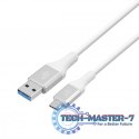 Kabel USB 3.0 - USB C 2m PREMIUM 3A biały TPE
