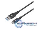 Kabel USB 3.0 - USB C 2m PREMIUM 3A czarny TPE
