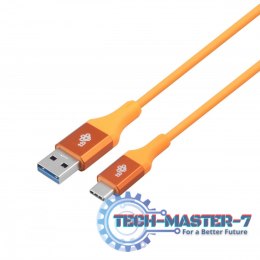 Kabel USB 3.0 - USB C 2m PREMIUM 3A pomarańczowy TPE