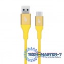 Kabel USB 3.0 - USB C 2m PREMIUM 3A żółty TPE