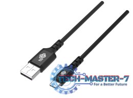 Kabel USB-USB C 2m silikonowy czarny Quick Charge