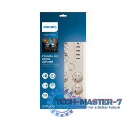Listwa antyprzepięciowa 6 gniazd AC Fr 40W, 2 m