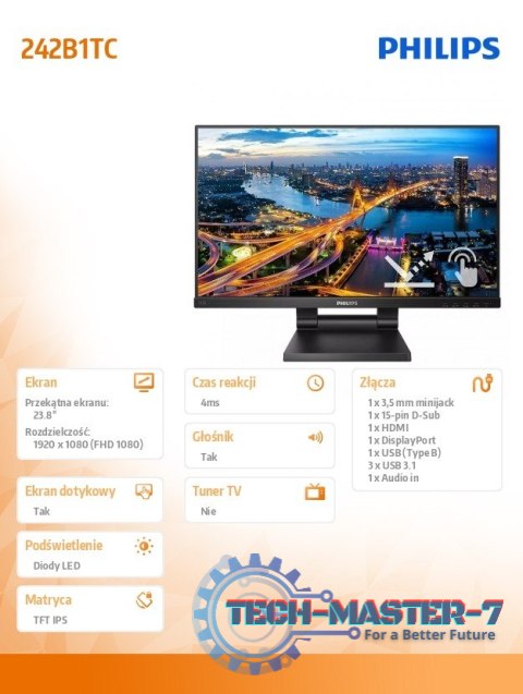 Monitor 23.8 cali 242B1TC IPS Touch HDMI DP Monitor 23.8 cali 242B1TC IPS Touch HDMI DP