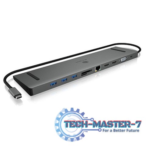 Stacja dokująca IB-DK2106-C Type-C z potrójnym wyjściem wideo, 2x High Speed HDMI typu A, 1x interfejs VGA, trzy interfejsy USB Stacja dokująca IB-DK2106-C Type-C z potrójnym wyjściem wideo, 2x High Speed HDMI typu A, 1x interfejs VGA, trzy interfejsy USB