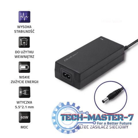 Zasilacz desktopowy 60W | 12V | 5A | 5.5*2.1 |+kabel zasilajcy Zasilacz desktopowy 60W | 12V | 5A | 5.5*2.1 |+kabel zasilajcy