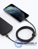 CB-CL03 Black nylonowy kabel Lightning-USB C | USB Power Delivery USB-PD | 2m | certyfikat MFi Apple