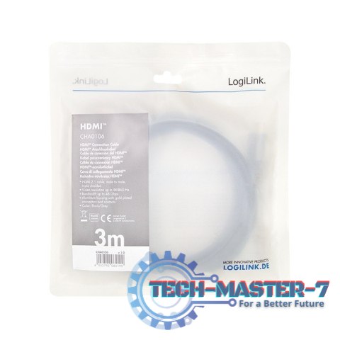 Kabel HDMI 2.1 8K/60Hz aluminiowy 3m Kabel HDMI 2.1 8K/60Hz aluminiowy 3m