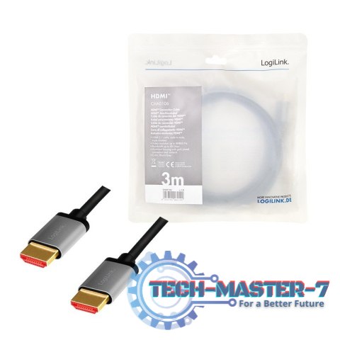 Kabel HDMI 2.1 8K/60Hz aluminiowy 3m Kabel HDMI 2.1 8K/60Hz aluminiowy 3m