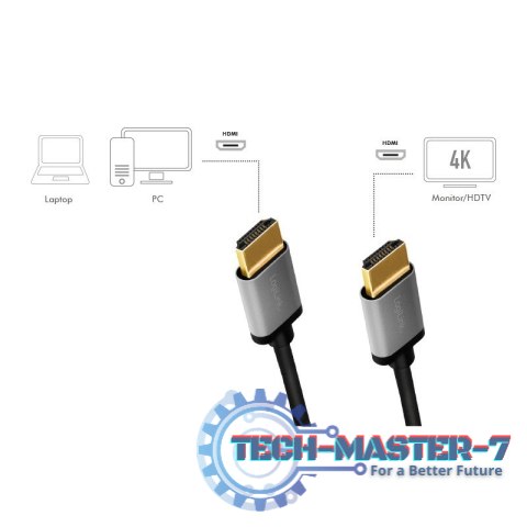 Kabel HDMI 4K/60Hz, aluminium 2m Czarny Kabel HDMI 4K/60Hz, aluminium 2m Czarny