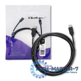 Kabel USB 3.1 typ C męski | USB 3.1 typ C męski | 1.4m | Czarny