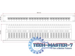 Patch panel UTP kat.5e 24 porty LSA z półką 1U