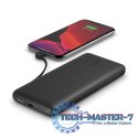 PowerBank 10 000mAh z kablami USB-C/LTG Czarny