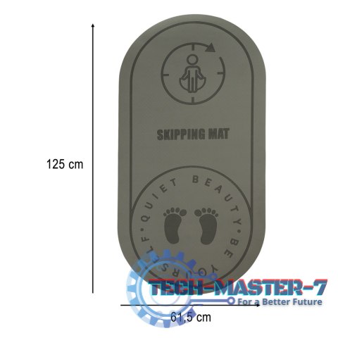 Mata fitness do ćwiczeń jogi skakania na skakance wygłuszająca antypoślizgowa 125x61,5x0,6 cm szara Mata fitness do ćwiczeń jogi skakania na skakance wygłuszająca antypoślizgowa 125x61,5x0,6 cm szara