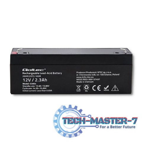 Akumulator AGM | 12V | 2.3Ah | max. 34.5A Akumulator AGM | 12V | 2.3Ah | max. 34.5A