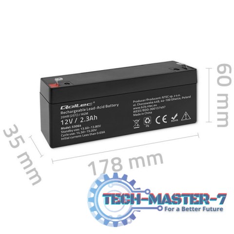 Akumulator AGM | 12V | 2.3Ah | max. 34.5A Akumulator AGM | 12V | 2.3Ah | max. 34.5A