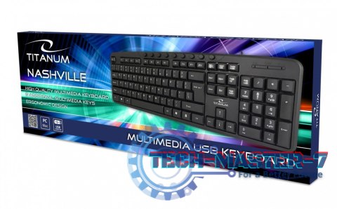 Klawiatura multimedialna przewodowa USB Nashville Klawiatura multimedialna przewodowa USB Nashville