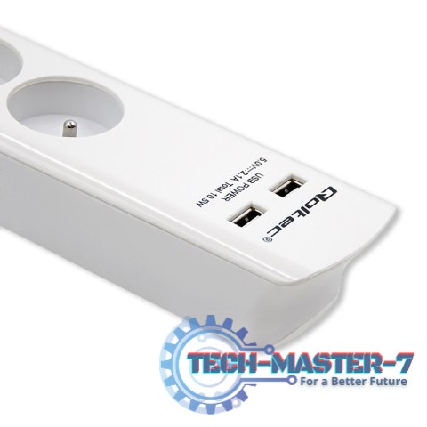 Listwa antyprzepięciowa | 4 gniazda | 2xUSB | 1.8m | Biała Listwa antyprzepięciowa | 4 gniazda | 2xUSB | 1.8m | Biała