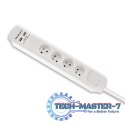 Listwa antyprzepięciowa | 4 gniazda | 2xUSB | 1.8m | Biała