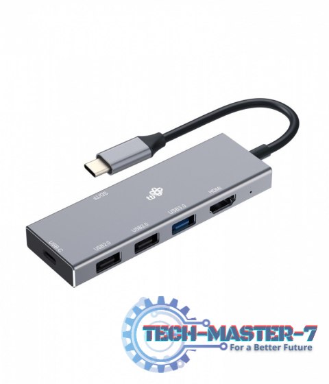 Adapter HUB USB C 7w1 - HDMI, USBx3, PD, SD/TF Adapter HUB USB C 7w1 - HDMI, USBx3, PD, SD/TF