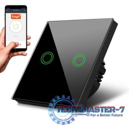 Dotykowy włącznik światła podwójny Wi-Fi SMART MCE714B Czarny