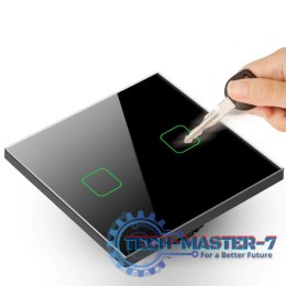 Dotykowy włącznik światła podwójny Wi-Fi SMART MCE717B Czarny