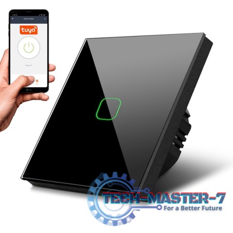Dotykowy włącznik światła pojedynczy Wi-Fi SMART MCE716B Czarny Dotykowy włącznik światła pojedynczy Wi-Fi SMART MCE716B Czarny