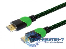 Kabel HDMI 2.0 zielono-czarny 1,8m, GCL-03