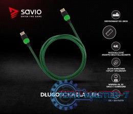 Kabel HDMI 2.0 zielono-czarny 1,8m, GCL-03