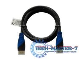 Kabel HDMI (M) 2m, oplot nylonowy, złote końcówki, v1.4 high speed, ethernet/3D, CL-48