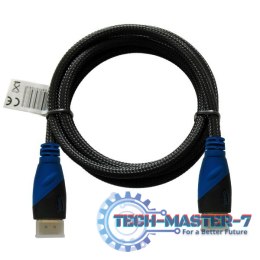 Kabel HDMI (M) 3m, oplot nylonowy, złote końcówki, v1.4 high speed, ethernet/3D, CL-07