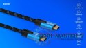 Kabel HDMI (M) v2.1, 3m, 8K, miedź, niebiesko-czarny, złote końcówki, ethernet/3D, CL-143
