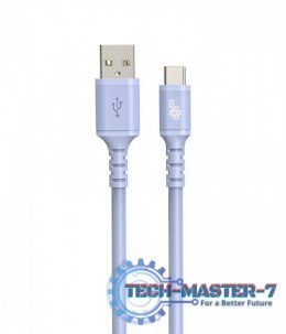 Kabel USB-USB C 1m silikonowy fioletowy