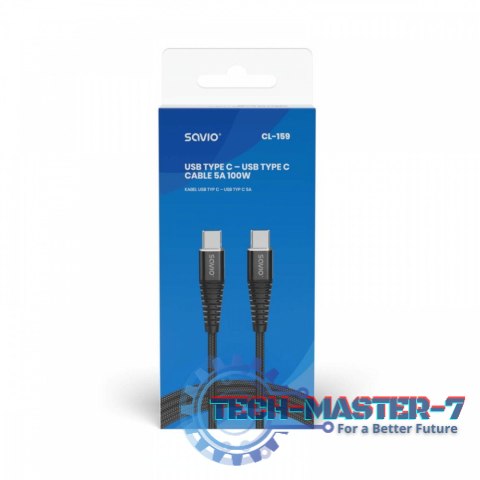 Kabel USB typu C - USB typu C 5A 1m, CL-159 Kabel USB typu C - USB typu C 5A 1m, CL-159