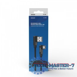 Kabel z dwustronnym złączem USB Micro USB - USB A 2m, CL-162