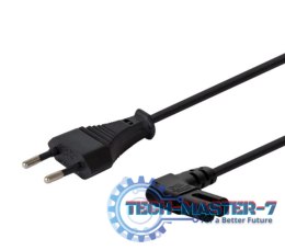 Kabel zasilający 2pin, C7 kątowy męski, 3m, CL-144