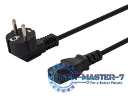 Kabel zasilający Schuko męski - IEC C13, kątowy, 1,8m, CL-98