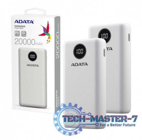 Powerbank P20000QCD 20000mAh Biały QC/PD Powerbank P20000QCD 20000mAh Biały QC/PD
