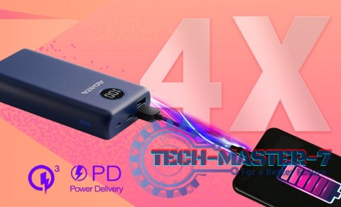 Powerbank P20000QCD 20000mAh Niebieski QC/PD Powerbank P20000QCD 20000mAh Niebieski QC/PD