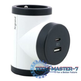 Rozgałęziacz obrotowy 2xP+Z +USB AC-B/C