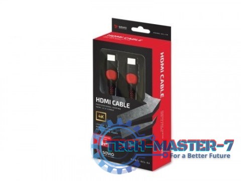 Kabel HDMI 2.0 czerwono-czarny 3 m, GCL-04 Kabel HDMI 2.0 czerwono-czarny 3 m, GCL-04