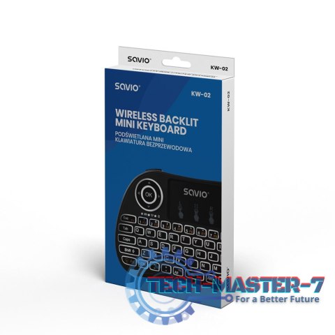 Klawiatura podświetlana bezprzewodowa TV Box, Smart TV, konsole, PC, KW-02 Klawiatura podświetlana bezprzewodowa TV Box, Smart TV, konsole, PC, KW-02