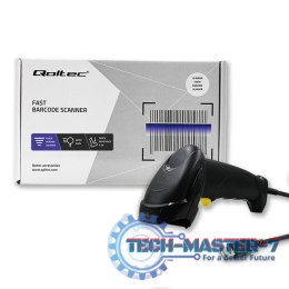 Laserowy czytnik kodów kreskowych 1D | USB | Czarny