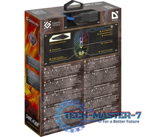 Mysz gamingowa przewodowa DARK AGENT GM-590L 12800 dpi 6P Mysz gamingowa przewodowa DARK AGENT GM-590L 12800 dpi 6P