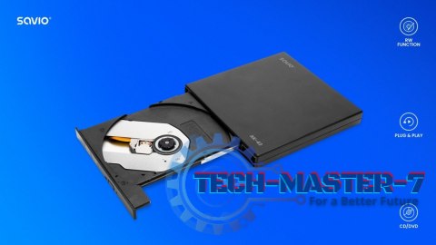 Zewnętrzny napęd - nagrywarka typu SLIM CD/DVD R/RW - USB SAVIO AK-43 Zewnętrzny napęd - nagrywarka typu SLIM CD/DVD R/RW - USB SAVIO AK-43