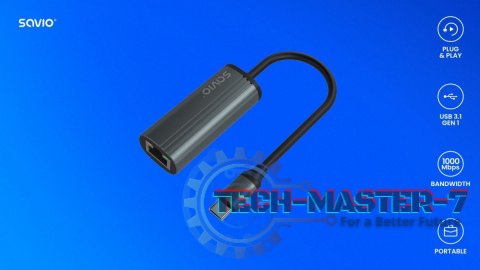 Adapter USB-C 3.1 Gen 1 do RJ-45 Gigabit Ethernet, AK-56 Adapter USB-C 3.1 Gen 1 do RJ-45 Gigabit Ethernet, AK-56