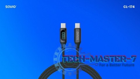 Kabel USB - USB C z wyświetlaczem, 100W, CL-174 Kabel USB - USB C z wyświetlaczem, 100W, CL-174